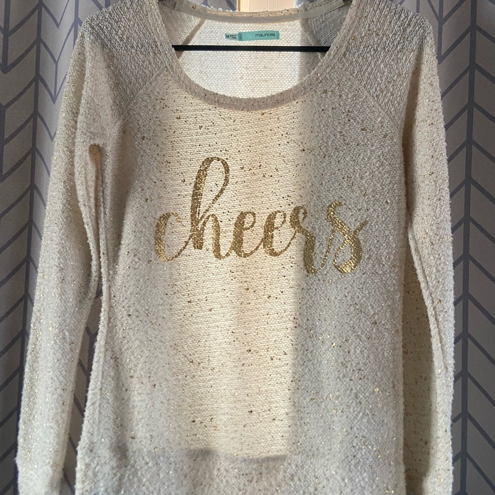 Maurices Cream and Gold Tunic with Relaxed Fit